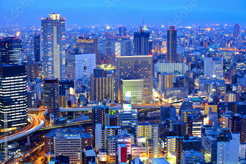 Osaka cityscape at night photo