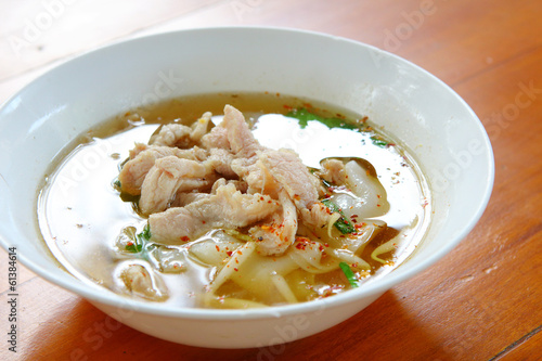 Thai style pork noodle soup