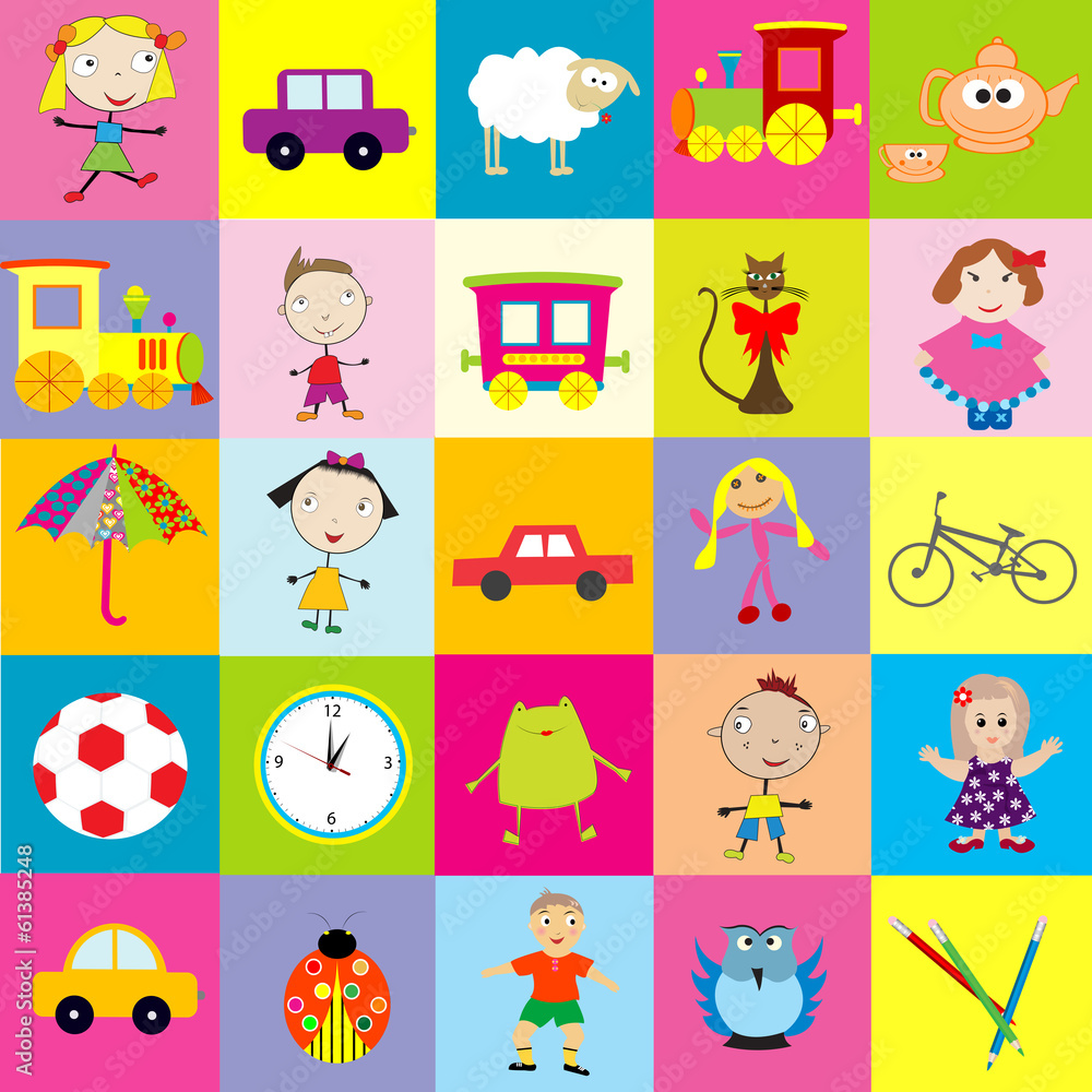 Plakat Background for kids with toys