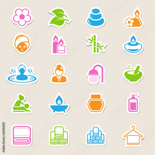 Spa icons set
