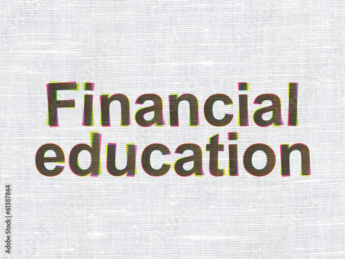 Education concept: Financial Education on fabric texture