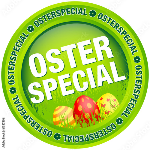 Button "Osterspecial" Ostereier grün/rot