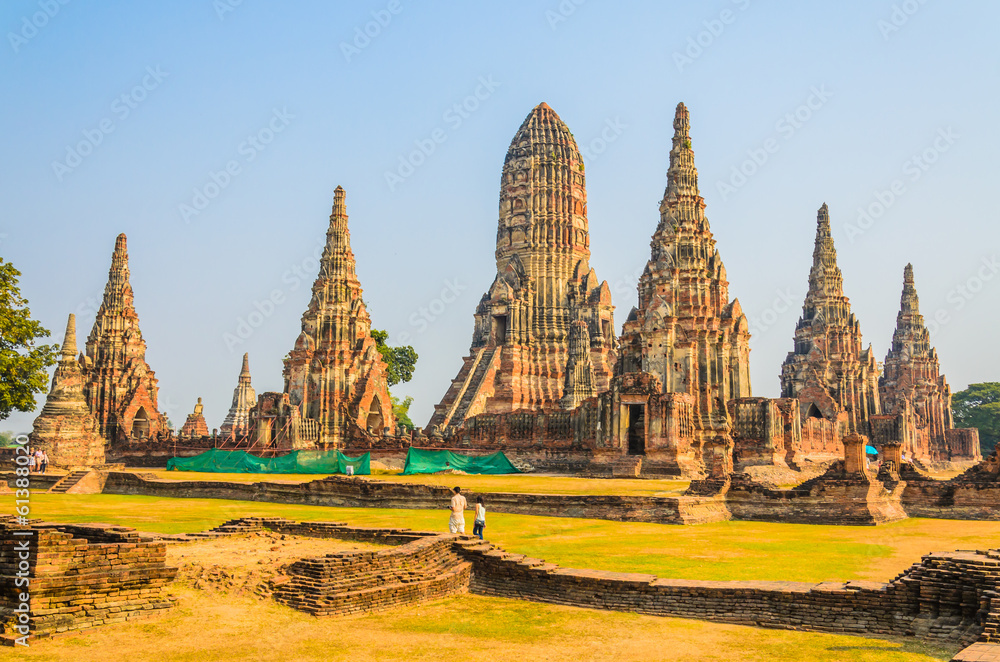 Fototapeta premium Wat Chai Watthanaram temple in ayutthaya Thailand