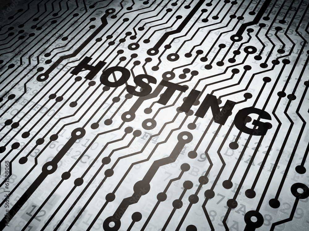Fototapeta premium Web development concept: circuit board with Hosting