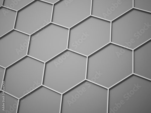 Silver hexagonal background concept