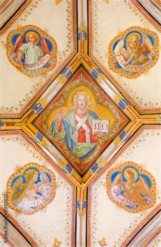 Photography Bratislava - Fresco of Jesus Christ and evangelists - cathedral