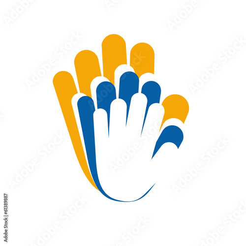 Vector Logo solidarity, hands touching