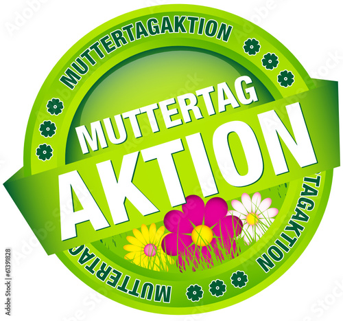 Button Banner "Muttertagaktion" Blumen grün