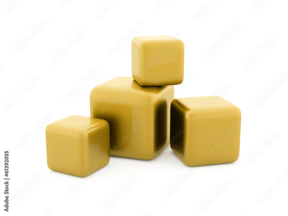 Gold abstract cubes background Gold abstract cubes background