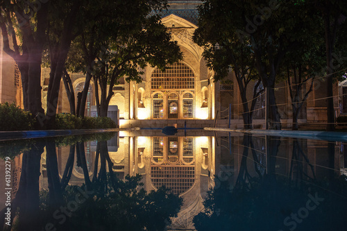 Pond in the garden of the tomb of poet Hafez in Shiraz, Iran.  photo