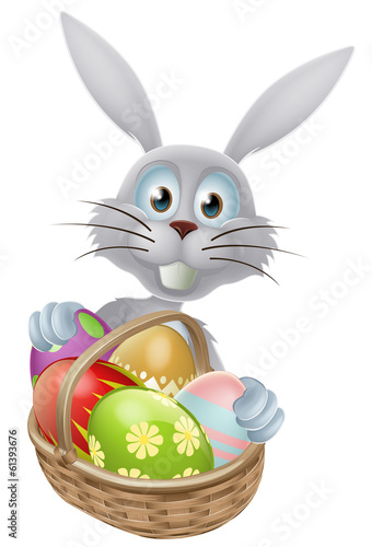 Eggs basket Easter bunny rabbit