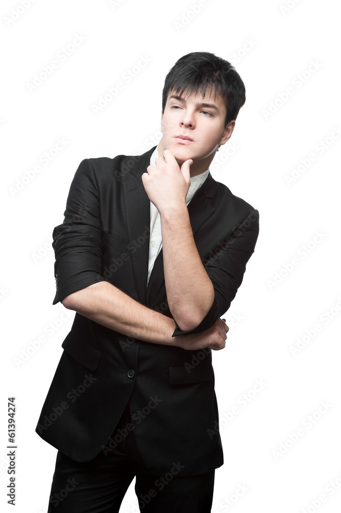 young thoughtful businessman young thoughtful businessman