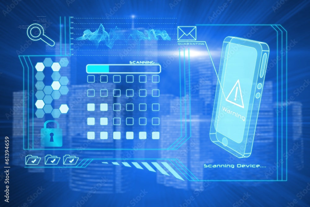 Obraz premium Composite image of security interface
