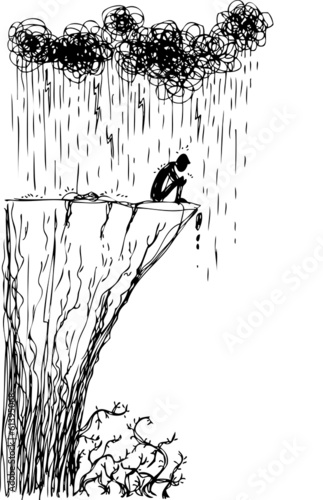 Man near a ravine
