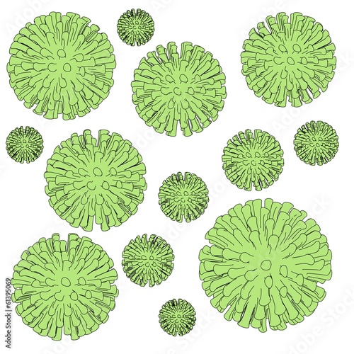 cartoon image of virus cell