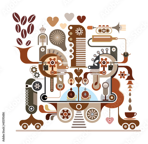Coffee factory - vector illustration
