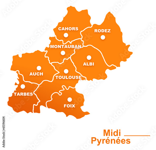 midi-pyrénées région départements et villes