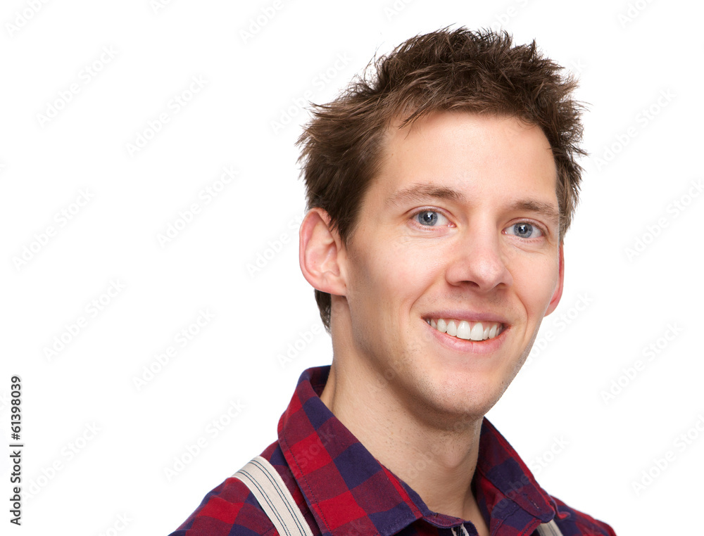 Young male smiling and looking at camera Young male smiling and looking at camera