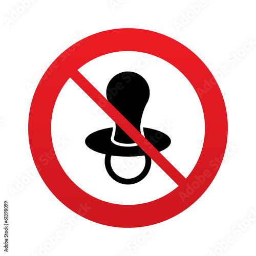 Baby's dummy sign icon. Child pacifier symbol.