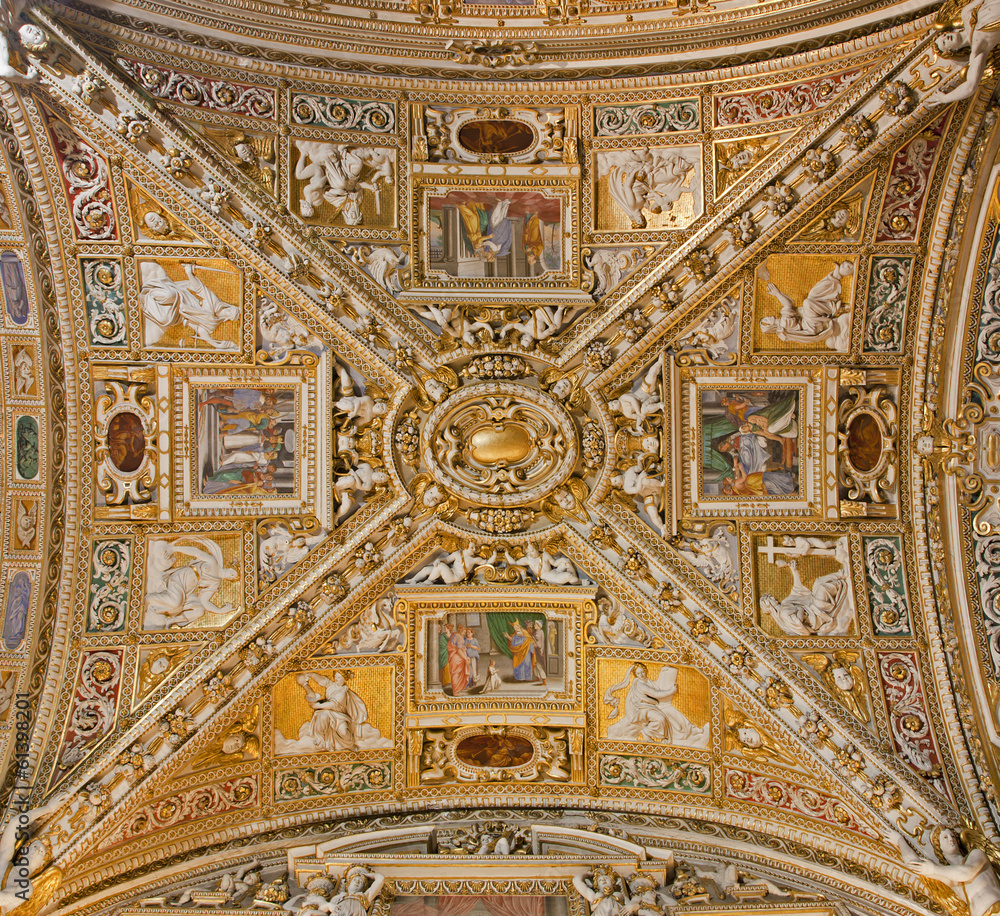 Bergamo - Ceiling of side nave from cathedral