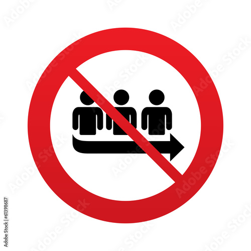 No Queue sign icon. Long turn symbol.