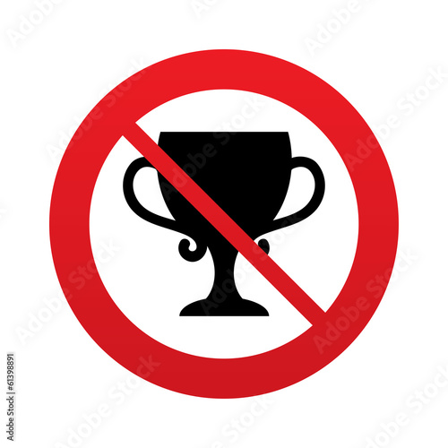 No Winner cup sign icon. Awarding of winners.
