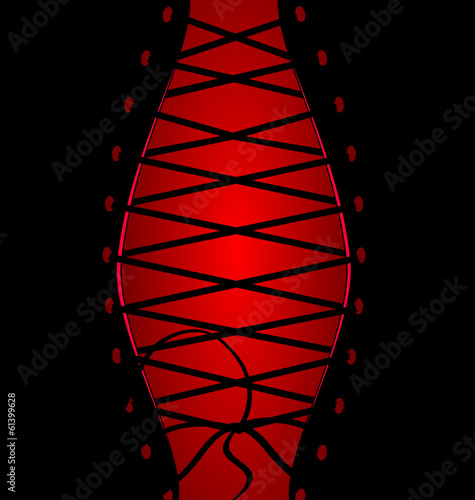 red background black corset