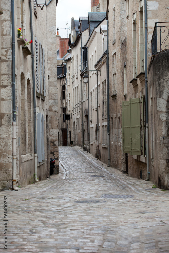 The picturesque street in Blois old town. Loire valley, France
