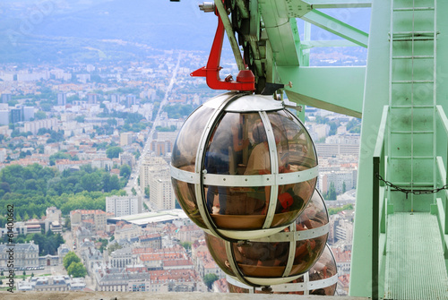 Overhead cable cars of Grenoble. photo