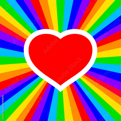 rainbow heart - vector illustration