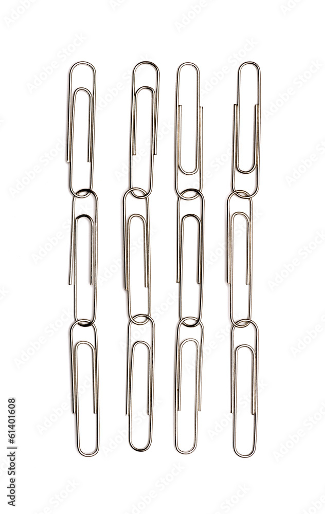 paper clips are isolated on a white background paper clips are isolated on a white background