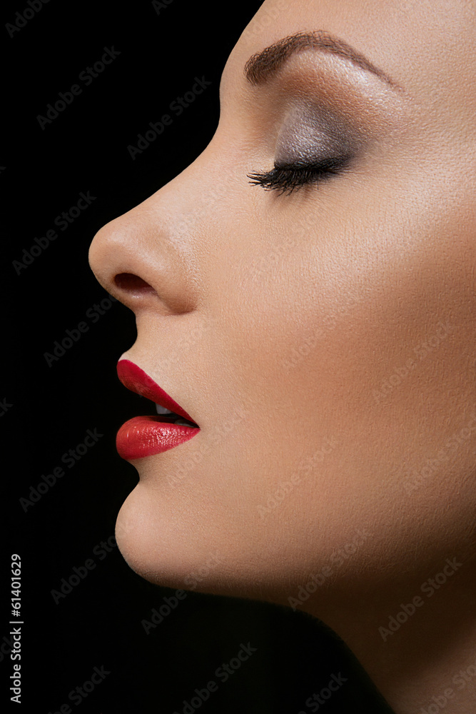 Obraz premium Make up of beautiful woman. Beauty Red Lip Makeup