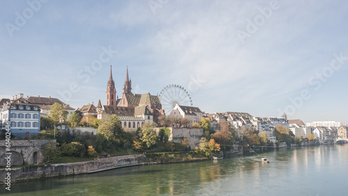 Basel, Altstadt, Münster, Kirche, Herbst, Rhein, Schweiz