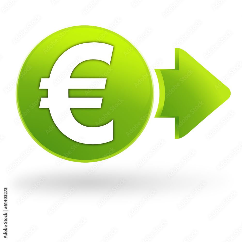 Obraz premium euros sur symbole web vert