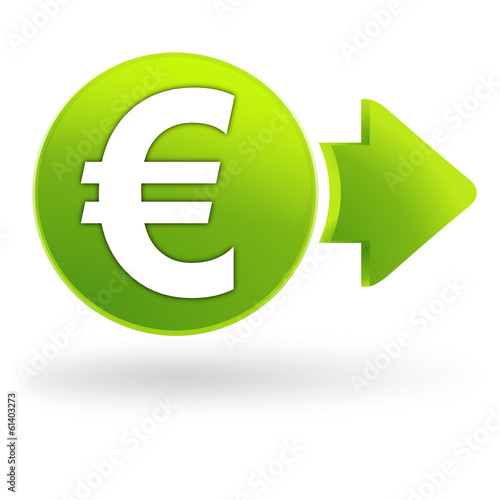 euros sur symbole web vert