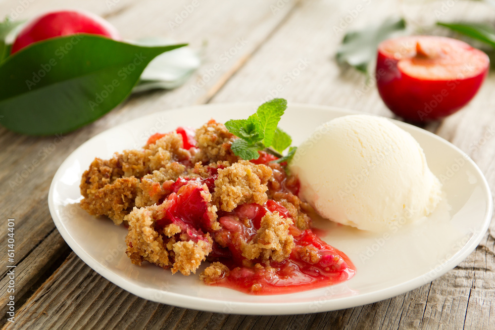 Plum crumble. Plum crumble.