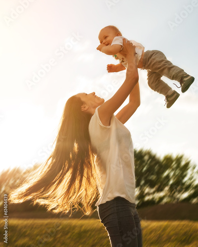 Mother with baby outdoors