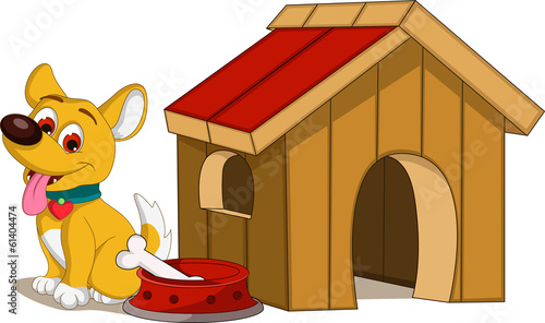 dog cartoon and house