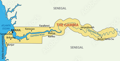 Republic of the Gambia - vector map