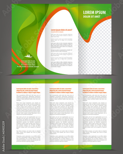Vector empty trifold brochure template design