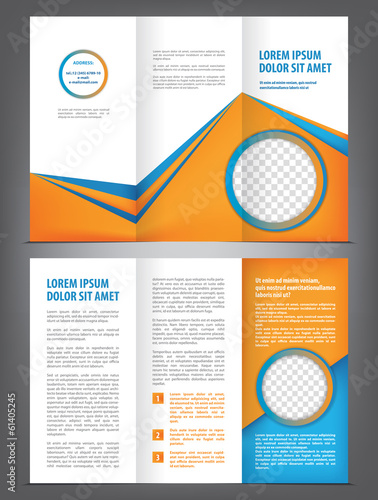 Vector empty trifold brochure template design