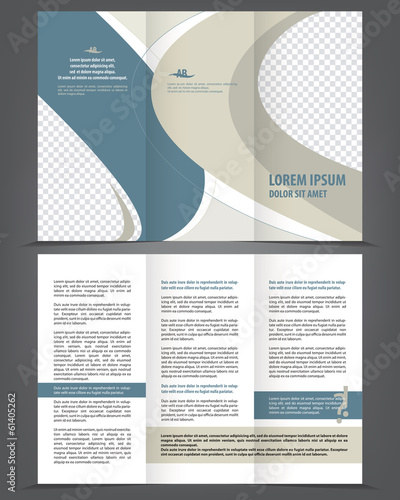 Vector empty trifold brochure template design