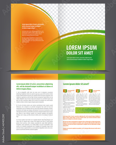 Vector empty bifold brochure template design