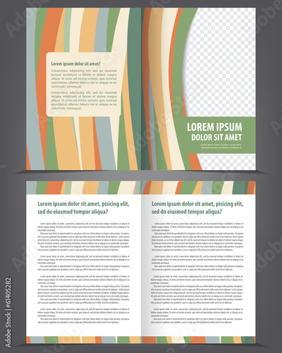Vector empty multicolored bifold brochure print design template