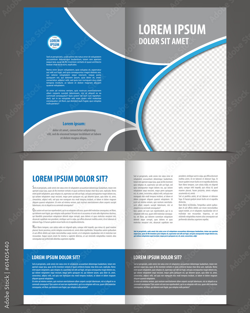 Vector empty bifold brochure print template design Vector empty bifold brochure print template design
