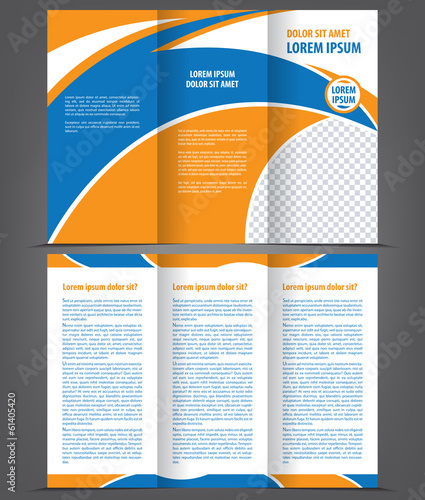 Vector empty trifold brochure print template design