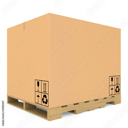 Bilde på lerret Cardboard boxes on pallet