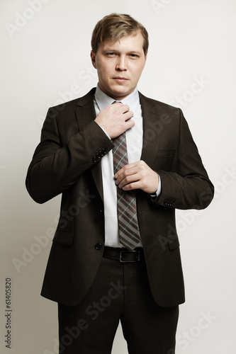 Man wear suits and tie, fashion portrait