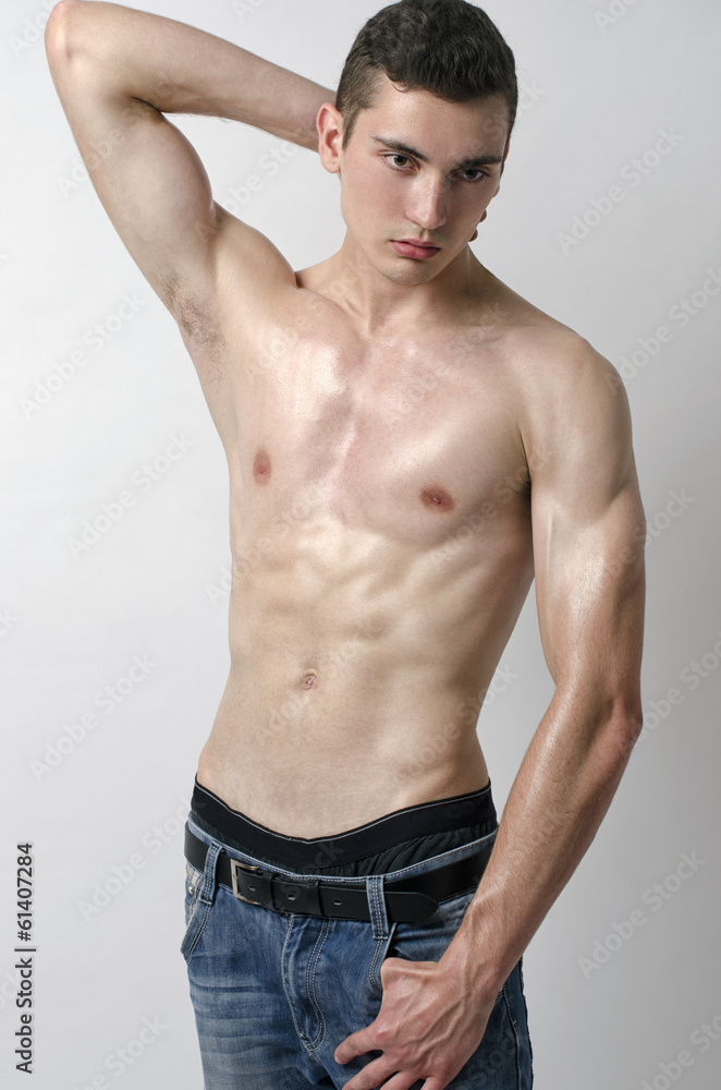 Very skinny young man, slim beautiful boy, anorexic body Very skinny young man, slim beautiful boy, anorexic body