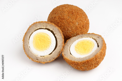 Scotch eggs a hard boiled egg wrapped in sausage meat and breadcrumbs